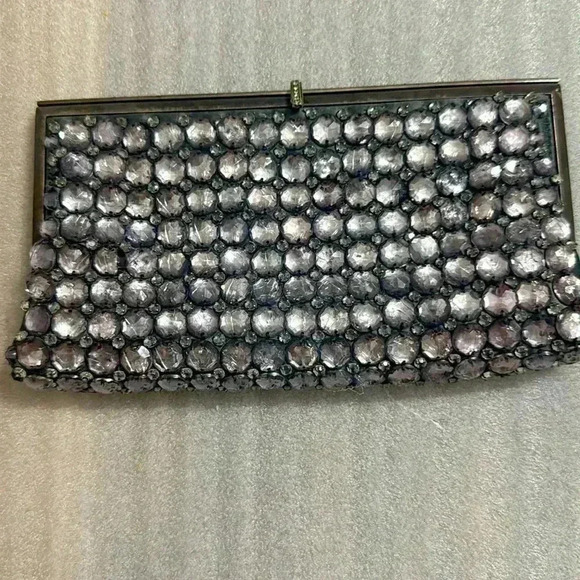VINTAGE BADGLEY MISCHKA STONE CLUTCH - Picture 3 of 3
